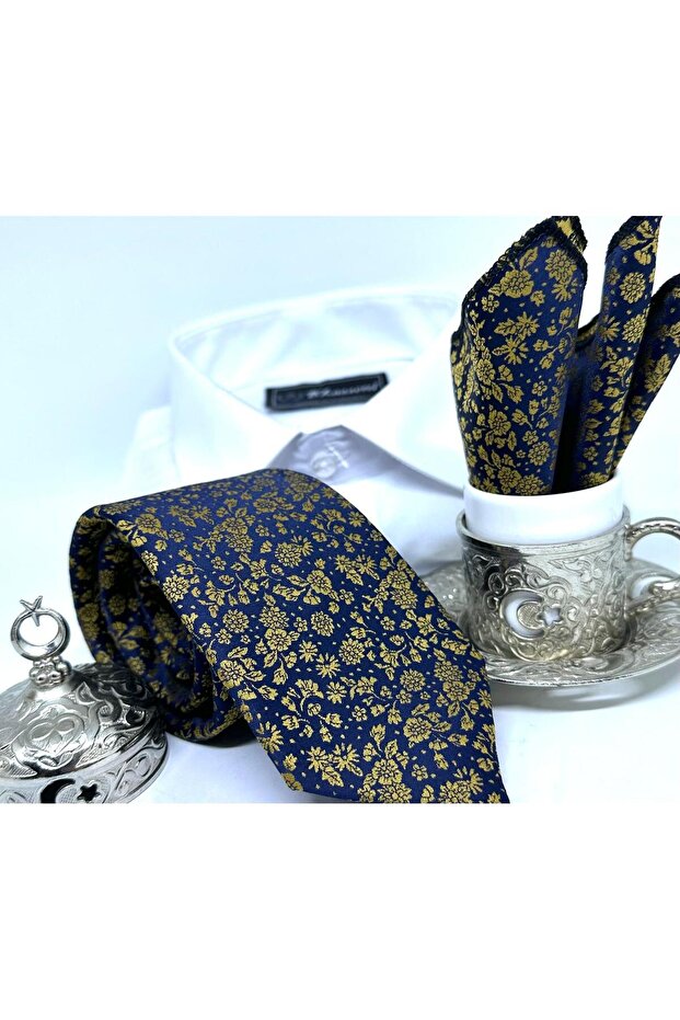 Dokuma Mendilli Kravat - 4