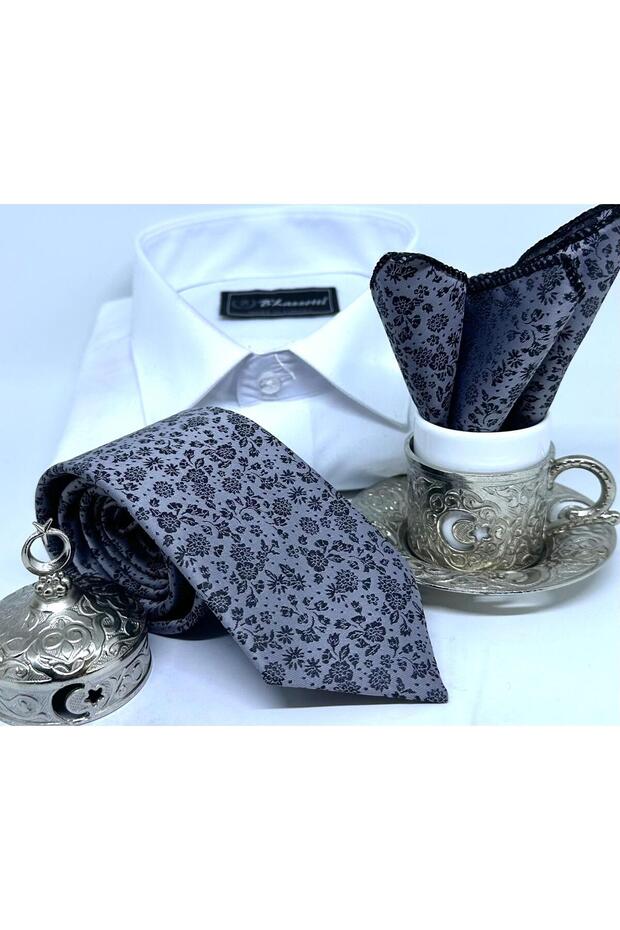 Dokuma Mendilli Kravat - 5