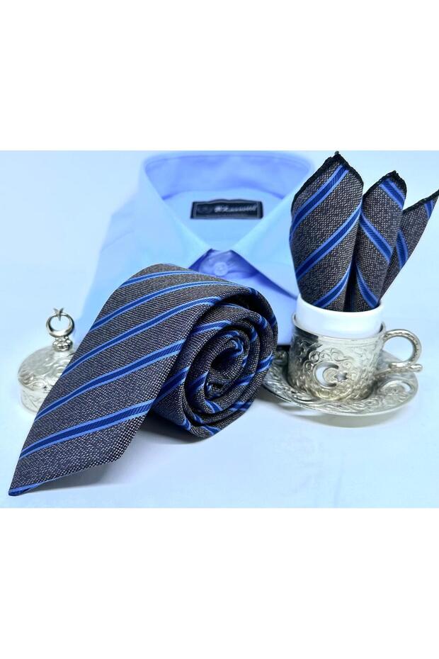 Dokuma Mendilli Kravat - 4