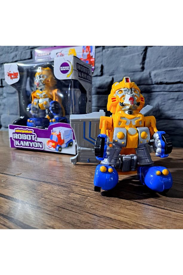 Kamyona Dönüşen Robot kamyon ARABA robot transform 10,5X6cm bas robota dönüşsün IŞIKLI ve SESLİ - 8