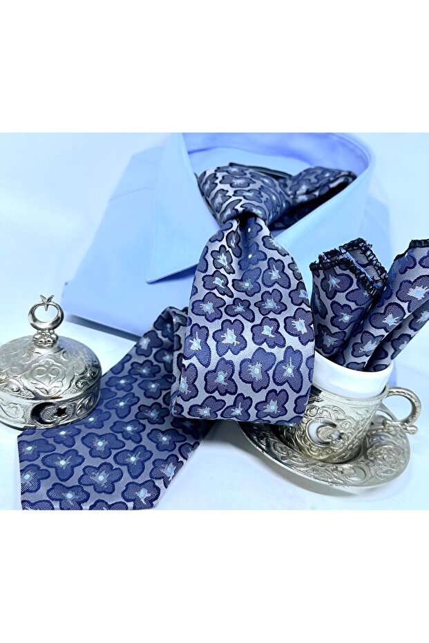 Dokuma Mendilli Kravat - 3