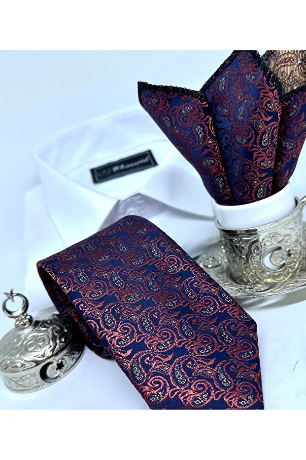 Dokuma Mendilli Kravat - 5