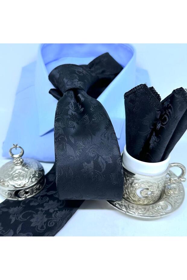 Dokuma Mendilli Kravat - 3