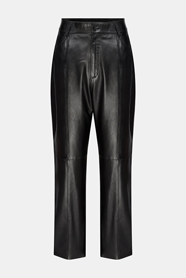 SİYAH DERİ PANTOLON - 1