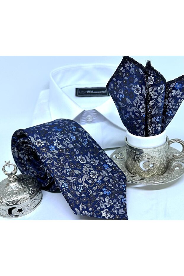 Dokuma Mendilli Kravat - 5