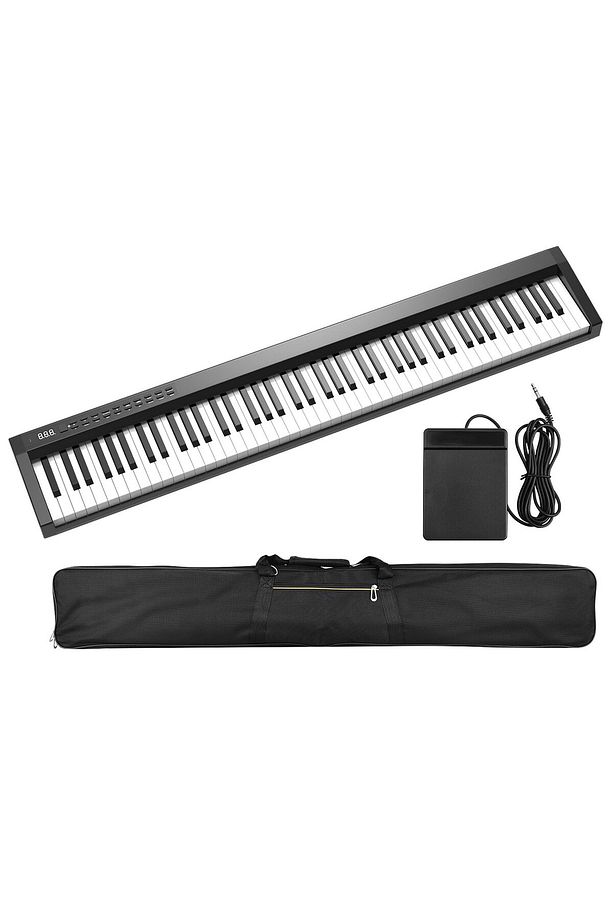 JDP-8820 88 Tuş Hassasiyetli Bluetooth + Şarjlı Piyano - Siyah - 1