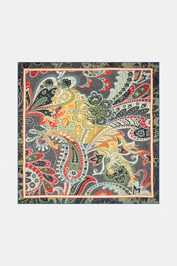 AT FİGÜRLÜ İPEK EŞARP - 1