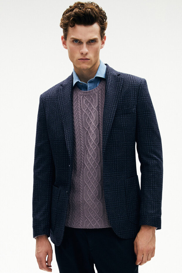 Lacivert Düğmeli Ceket - 2