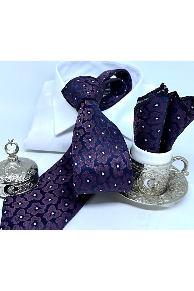 Dokuma Mendilli Kravat - 1