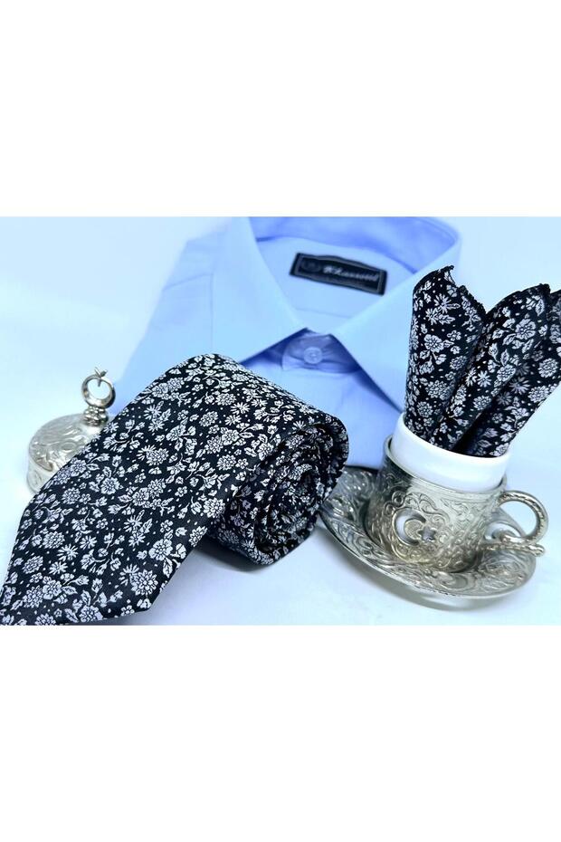 Dokuma Mendilli Kravat - 3