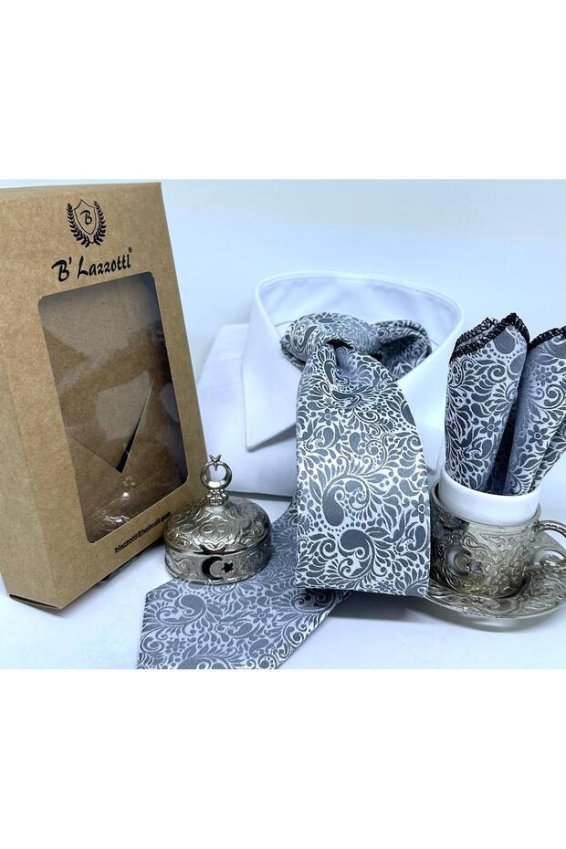 Dokuma Mendilli Kravat - 1