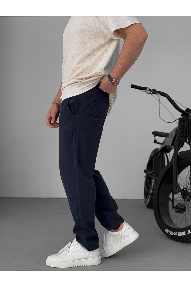 Lacivert Regular Fit Diz Dikişli Pantolon YP-5010 - 6