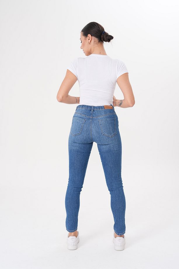 Hamile Esnek Kumaş Beli Ayarlanabilir Kot Pantolon - 5