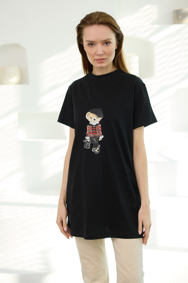 Kadın Basic Kısa Kollu İçlik Siyah - 1