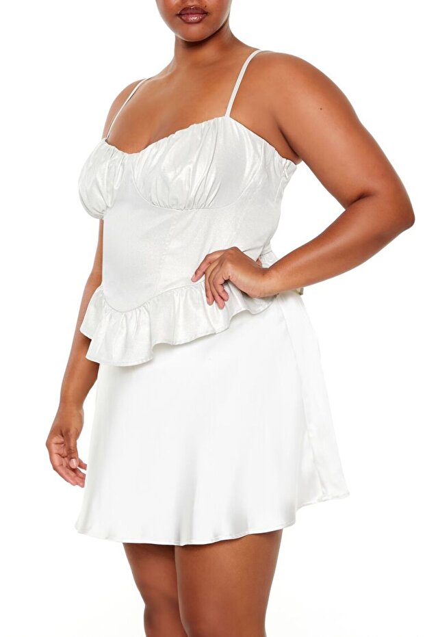 Plus Size Simli Bluz - 1