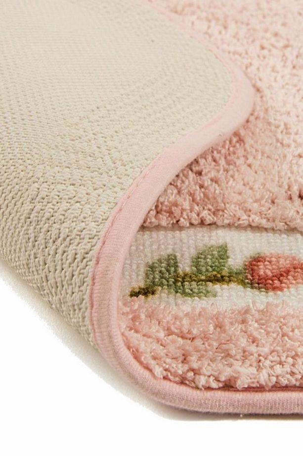 Gül Kaymaz Taban Yıkanabilen Banyo Paspası 80x150 Pink - 3
