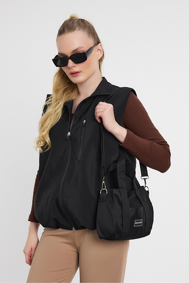 Born Champs Baskı Çapraz Çanta - 9113 Siyah - 1