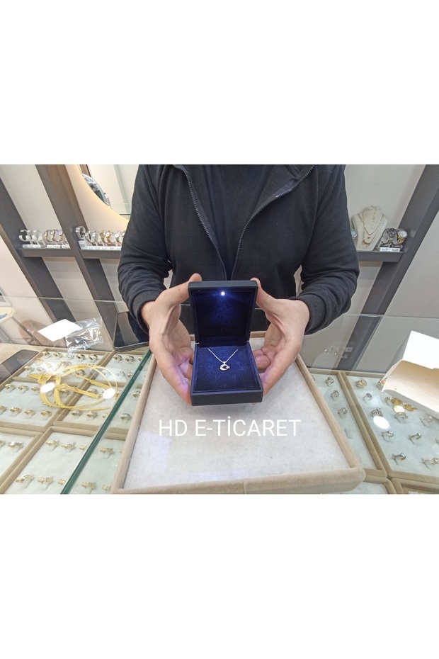 Işıklı Kolye Kutusu Mini Set Kutusu Bileklik Kutusu - 1