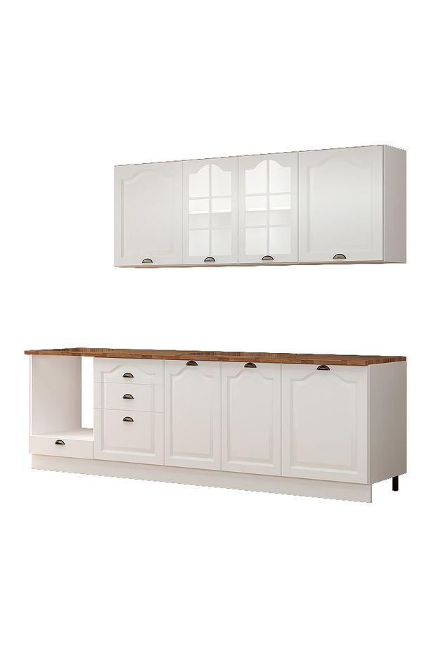 270 Cm Greena White Tezgahlı %100 Mdf Hazır Mutfak Dolabı - 5