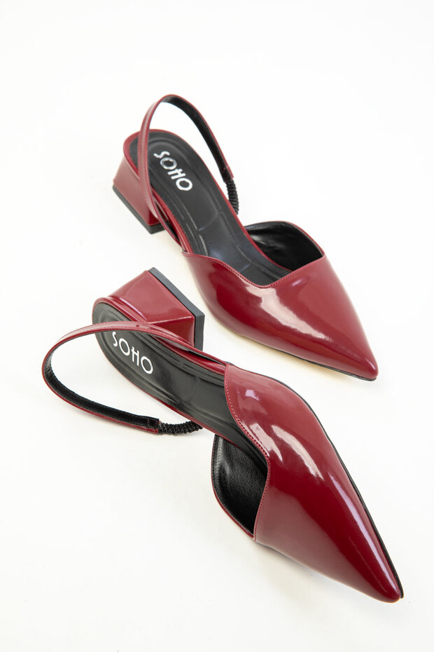 Claret Red lakkbőr női klasszikus sarkú cipő 20318 - 4