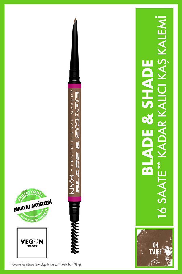 Blade & Shade, Dual Edged Brow Pencil, Up to 16HR wear, Taupe