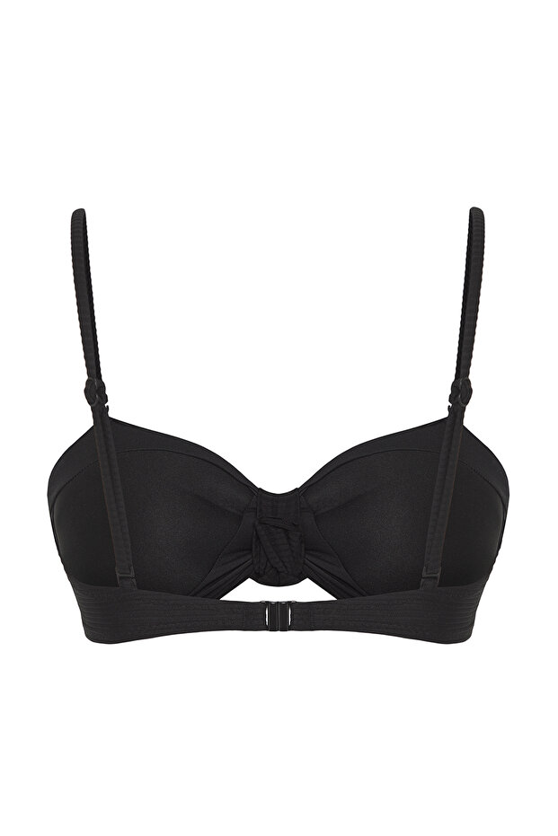 Siyah Düğümlü Straplez Kaplı Bikini Üstü TBESS25BU00046 - 6