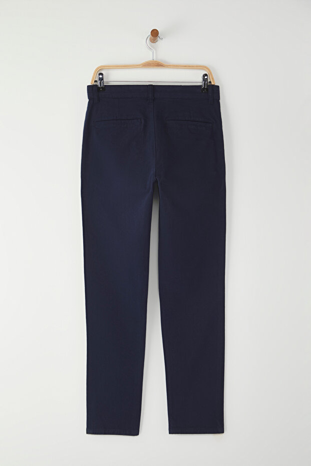 Lacivert Regular Fit Basic Chino Esnek Gabardin Pantolon TMNSS25PL00019 - 10
