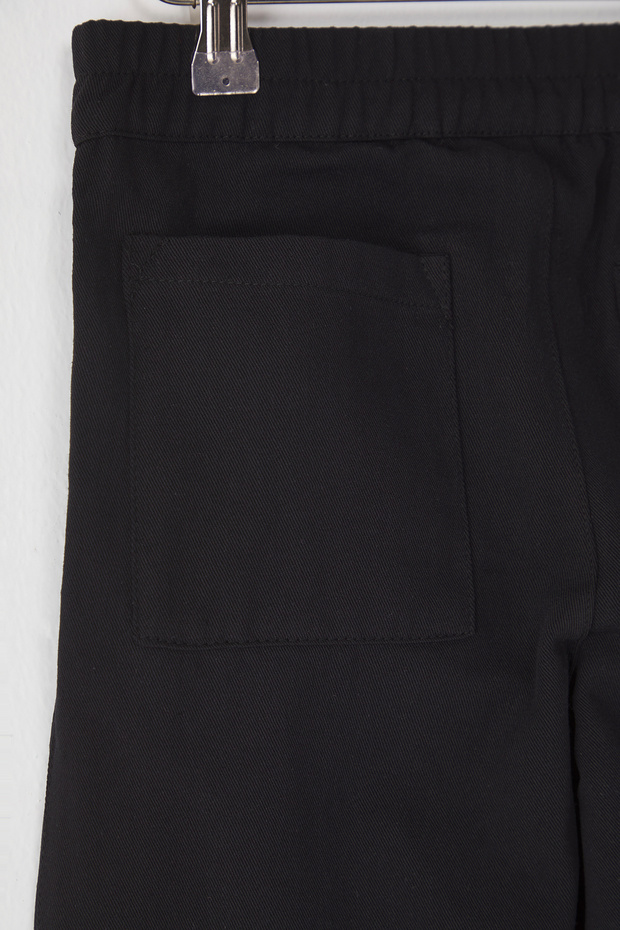 Siyah Kız Çocuk %100 Pamuk Basic Lastikli Wide Leg Örme Pantolon TKDSS25PL00003 - 3
