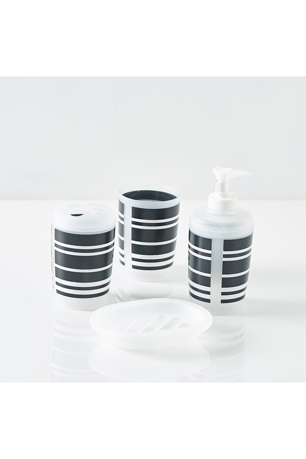 Striped 4-Piece Bath Accessory Set - 4