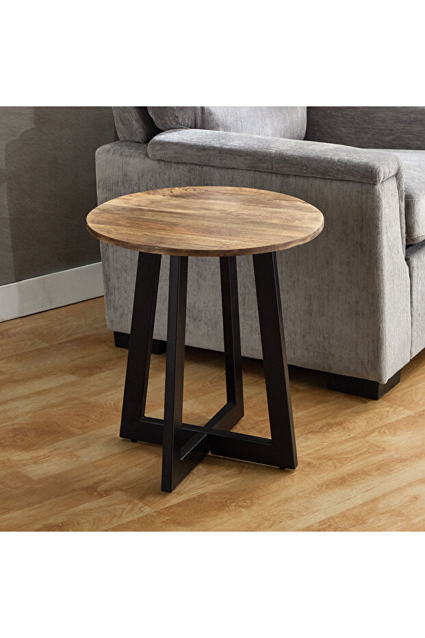 طاولة فيندرا كلانباي المستديرة المصنوعة من الخشب الصلب - 2