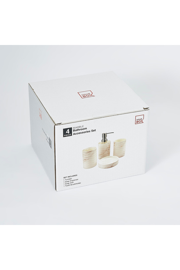 طقم إكسسوارات حمام من الرخام مكون من 4 قطع - 8