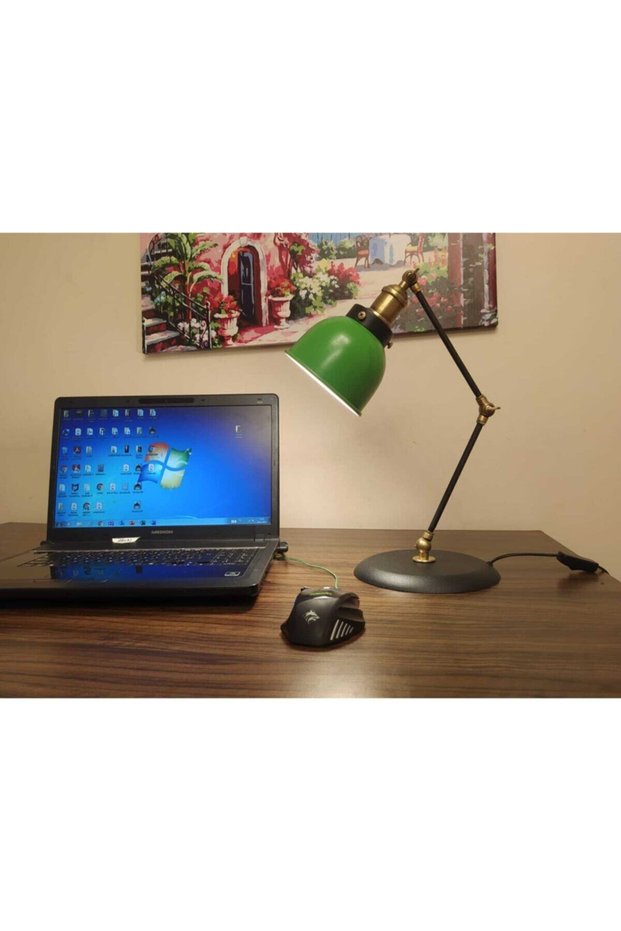 Banker Green Table Lamp Reading Lamp Articulated Movable Table Lamp Akrabatik