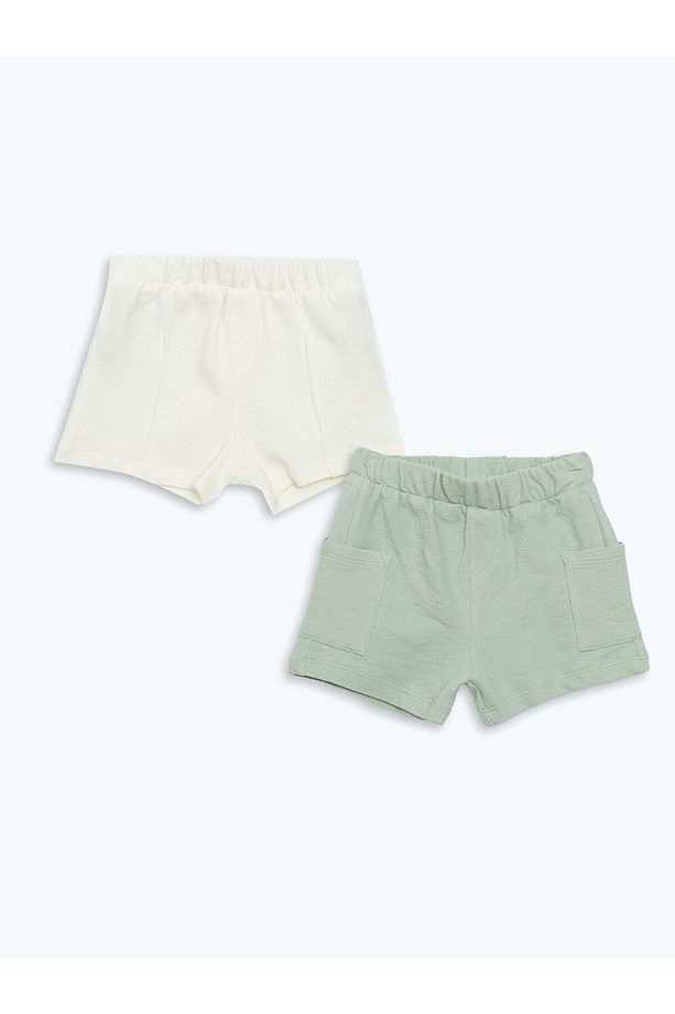 Beli Lastikli Basic Erkek Bebek Şort 2'li - 1