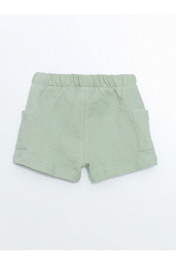 Beli Lastikli Basic Erkek Bebek Şort 2'li - 4