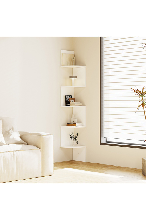 Jazz Tall Corner Wall Shelf - 1