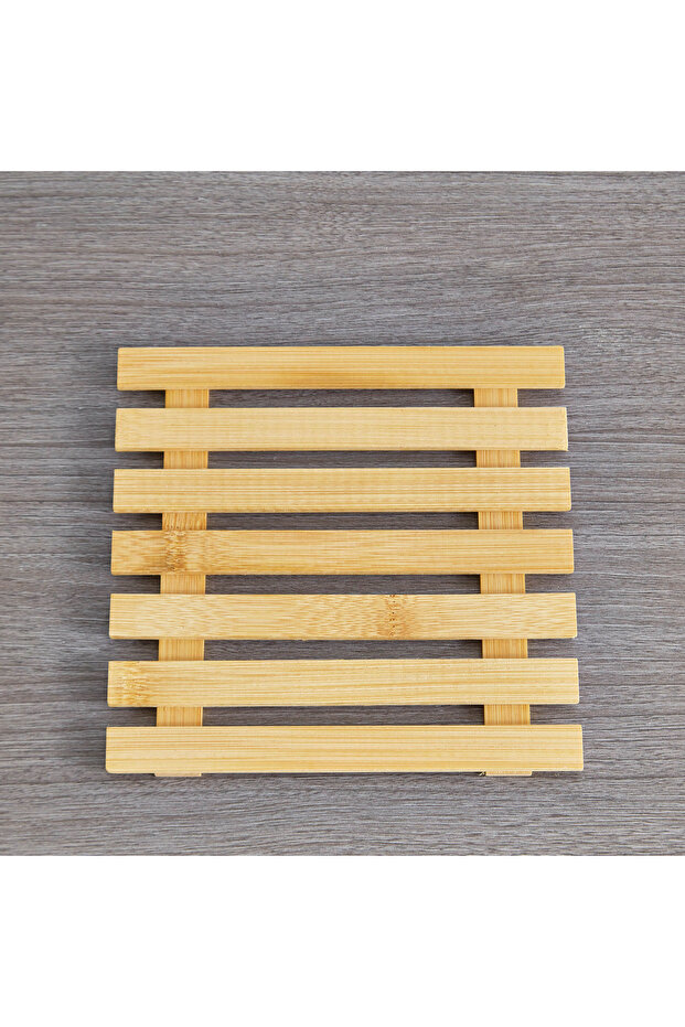 صينية تقديم مربعة من الخيزران - 18 سم - 3