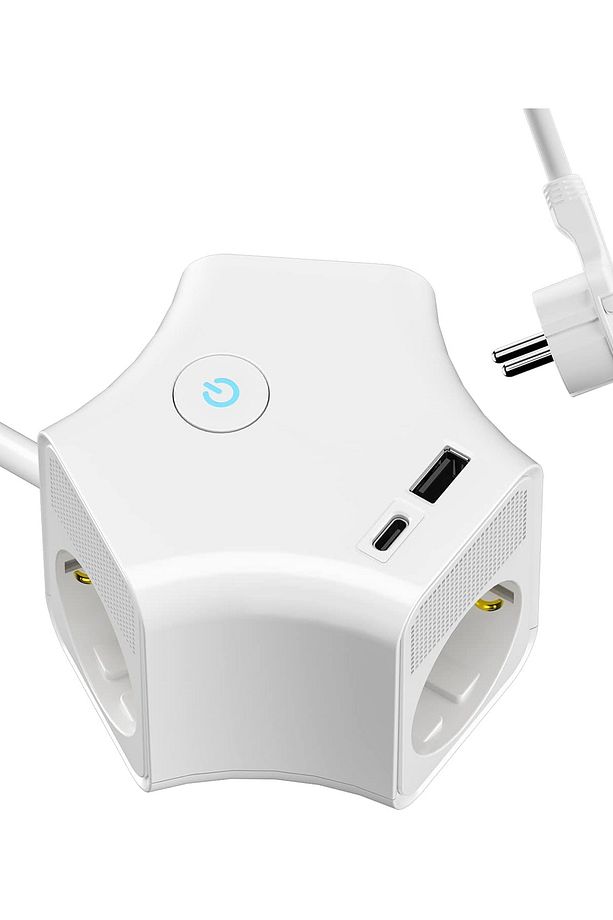 3'lü Grup Priz 3 Priz 1 USB 1 Type-c Anahtarlı Çocuk Emniyetli Dönebilen Duvar Monte Aparatlı 1.5 M - 4