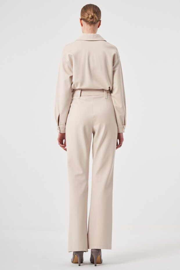 İspanyol Paça Kemerli Pantolon - 3