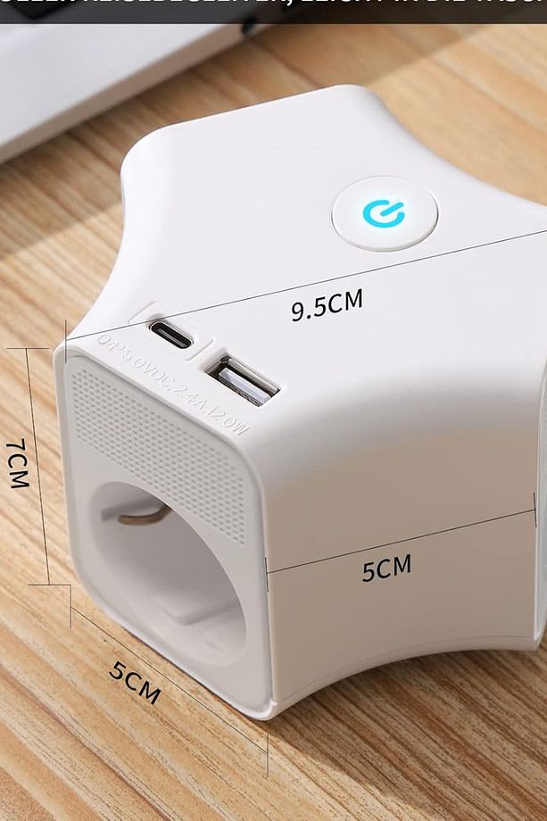3'lü Grup Priz 3 Priz 1 USB 1 Type-c Anahtarlı Çocuk Emniyetli Dönebilen Duvar Monte Aparatlı 1.5 M - 2