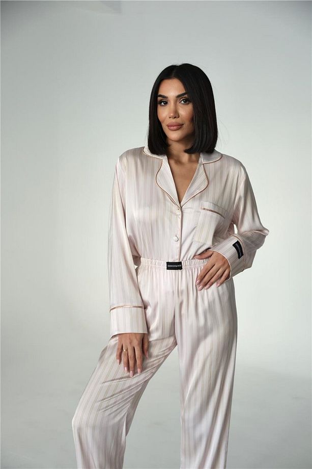 Sogni Lineari Saten Uzun Pijama Takımı LDK02 - 4