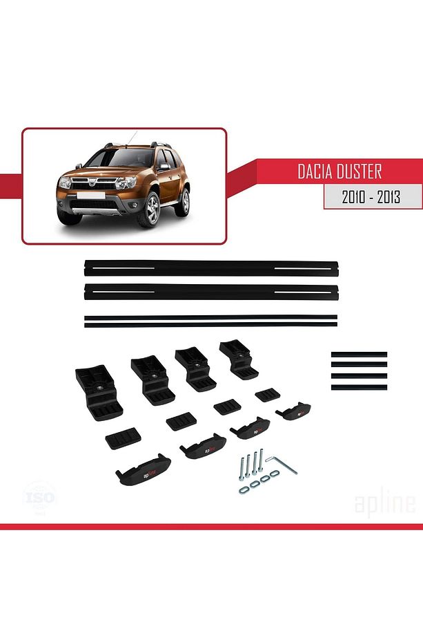 Dacia Duster (HS) Pre-facelift 2010-2013 Arası Ile Uyumlu Basıc Model Ara Atkı Tavan Barı Siyah 2 Ad - 6
