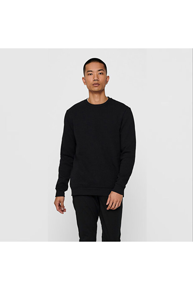 Siyah Erkek Sweatshırt 22018683 - 1