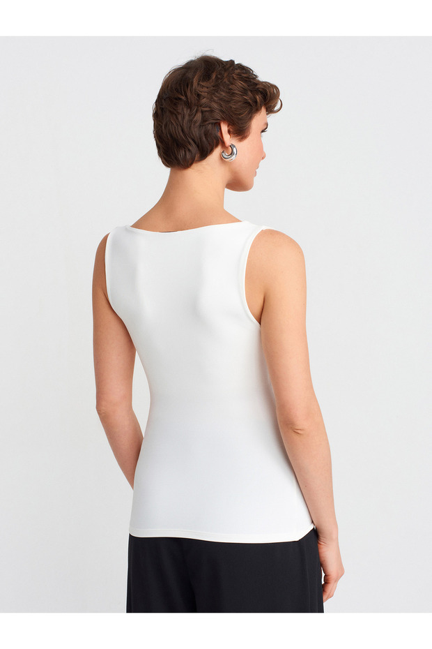 20977 Kalın Askılı Basic Atlet-Ekru - 2