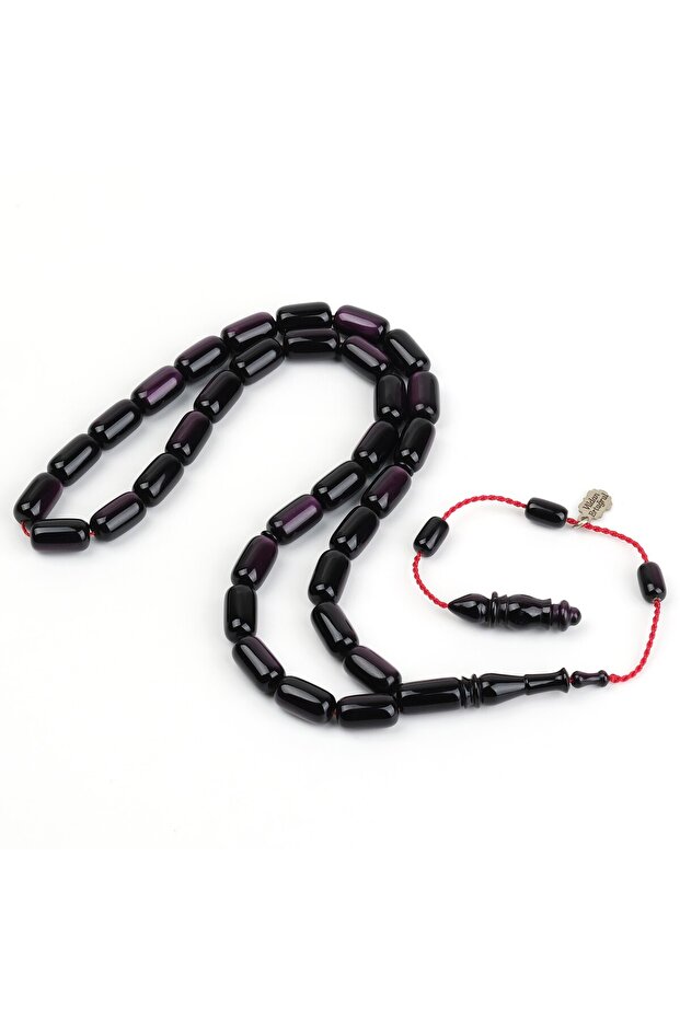 Galalit 1940 Cast Old French Capsule Cut 6.5X11Mm Rosary - Plum