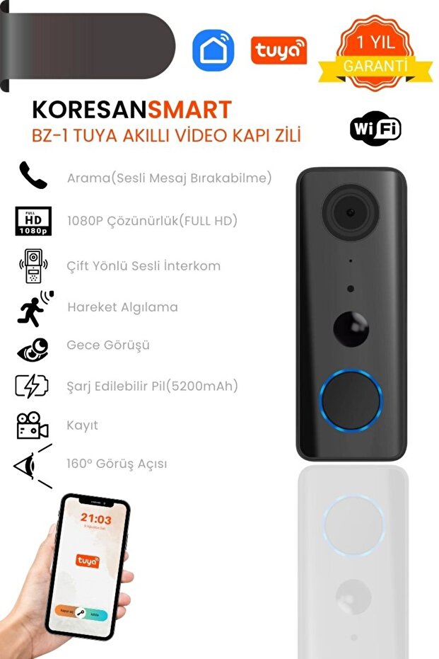 BZ-1 Tuya Akıllı Video Kapı Zili - 2