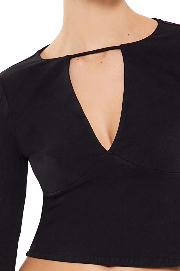 V Yaka Crop Bluz - 3