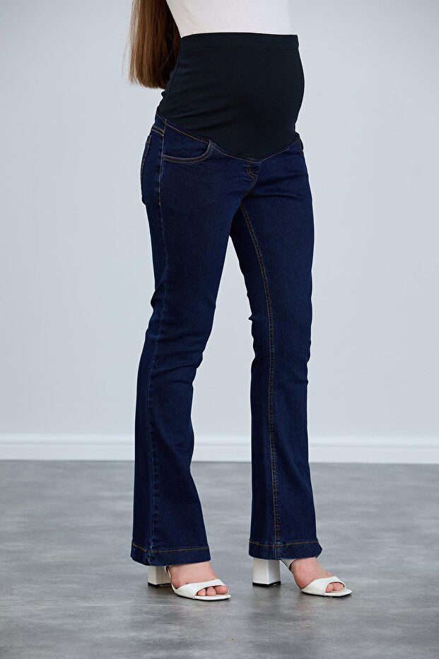 IŞŞIL 4541-ispanyol Paça Lycralı Hamile Kot Pantolon - 6