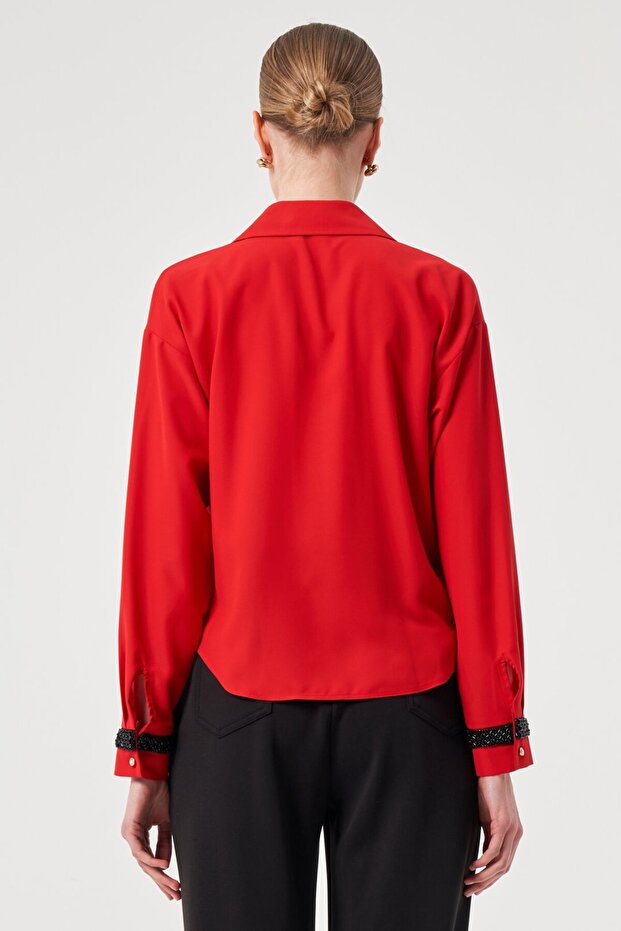 İnci Detaylı Gömlek - 4