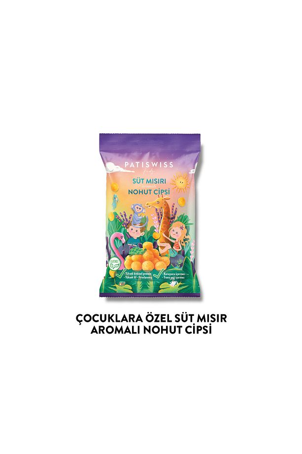 Çocuklara Özel Süt Mısır Aromalı Nohut Cips Seti, 50g X 6 Adet - 9