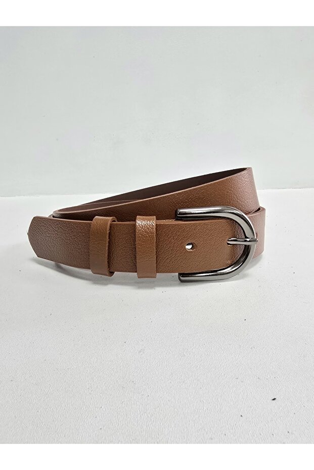 %100 Hakiki Deri Kadın Taba Kemer - 2